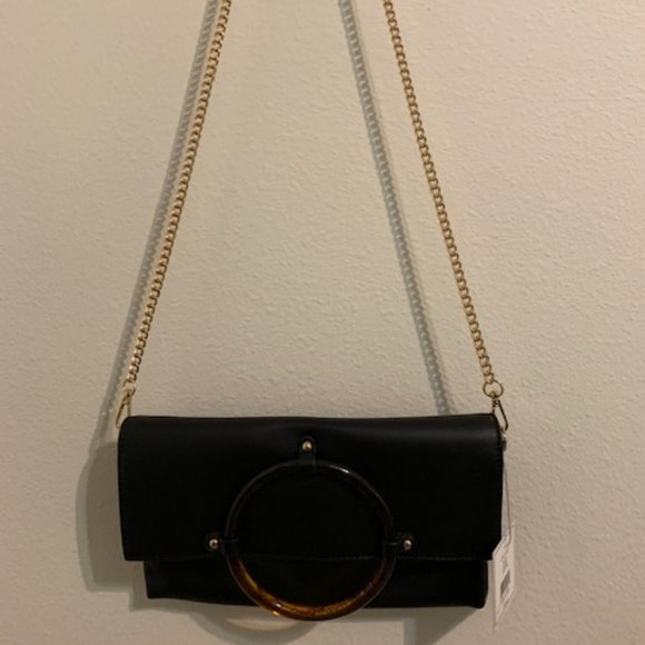 KAARI Blue Crossbody Black Purse with two Shoulder straps - Picture 7 of 12